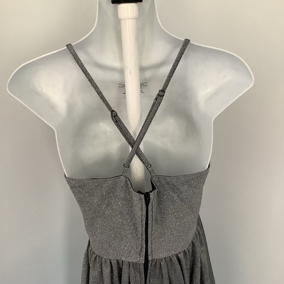 Bailey Blue Silver Sparkly Bubble Hem Dress Sz. Jr. S - Picture 5 of 8